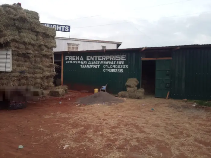 The Freha Enterprise yard in Nyeri with its signboard